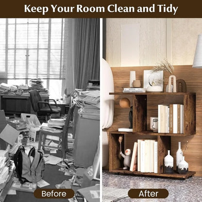 Elevate Your Home with the Stylish 2-Tier Wooden Bookcase | Viva Vanity