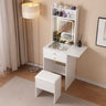 Illuminated Elegance: White Vanity Desk with Lighted Mirror & Ample Storage
