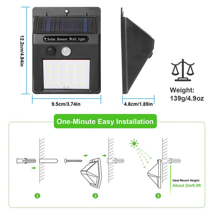 Solar Motion Sensor Security Light - 20 LED IP65 Waterproof
