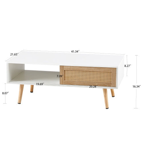 Viva Essentials: 41.34-Inch Rattan Coffee Table – A Modern Classic