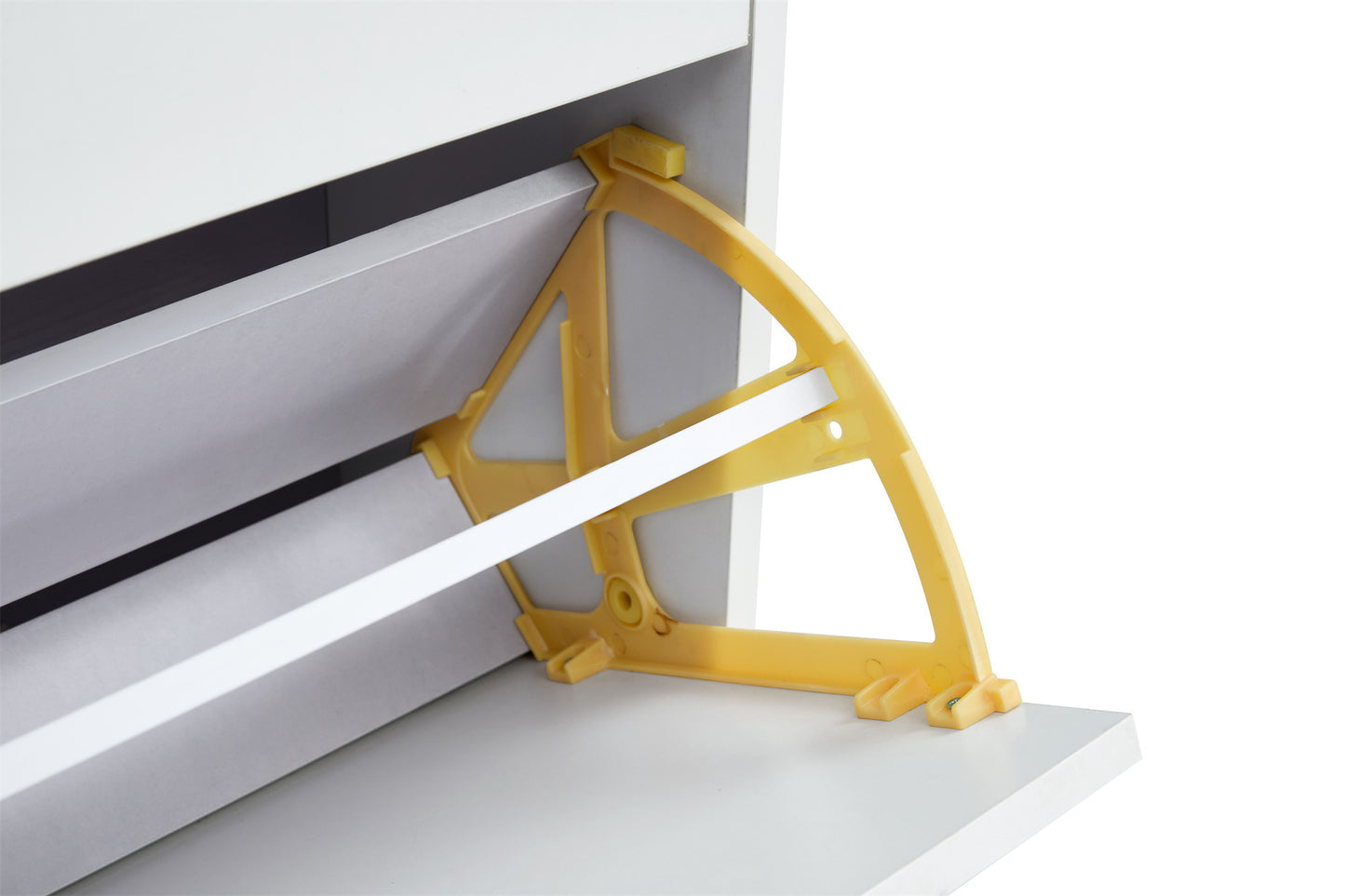 Shoe Cabinet , Shoe Storage Shelves, Metal Leg, White