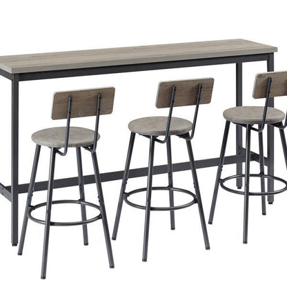 Rustic Gray & Black Bar Counter Table Set | Viva Montmartre