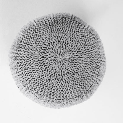 Viva Atelier Boreal Hand-Knitted Cotton Round Pouf