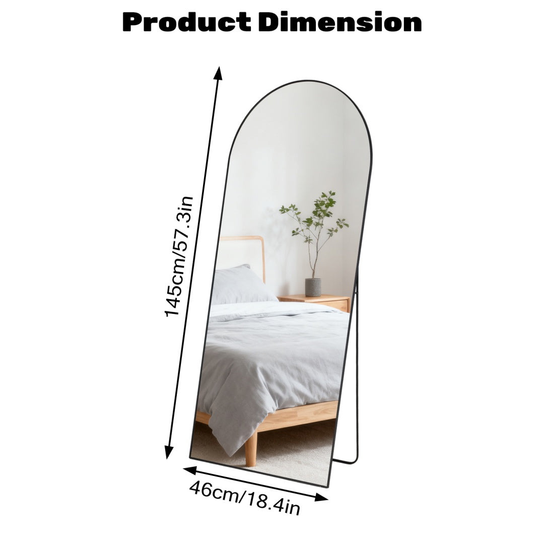 full length floor mirror black & gold 19 21 24 lifestyle view