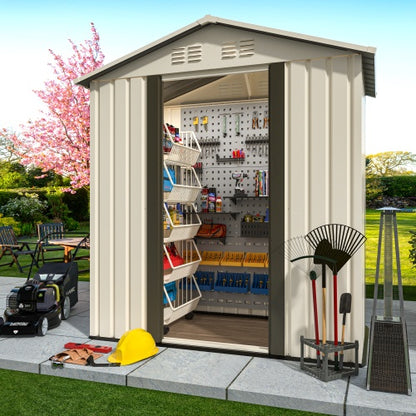 Outdoor Storage Garden Shed 5ft x 3ft - Durable & Weather-Resistant White Metal Shed