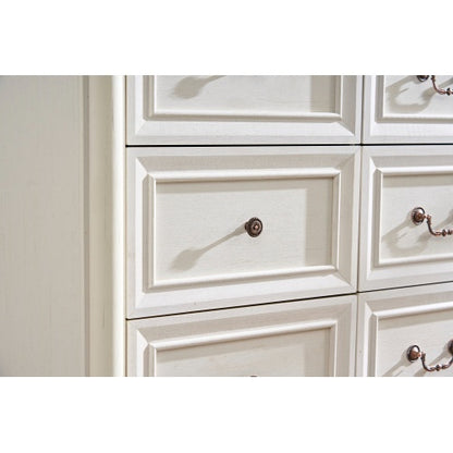 Rustic 6-Drawer Wooden Dresser - Spacious Farmhouse Storage Chest for Bedroom & Living Room