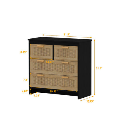 Viva Solis 4-Drawer Rattan Cabinet – Quiet Luxury Meets Everyday Storage