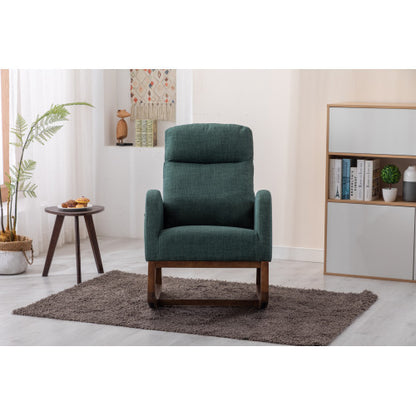 Emerald Green Glider Rocker with Ottoman | Viva