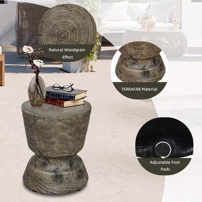 Antique Gray Faux-Woodgrain Accent Table | Viva Luxe