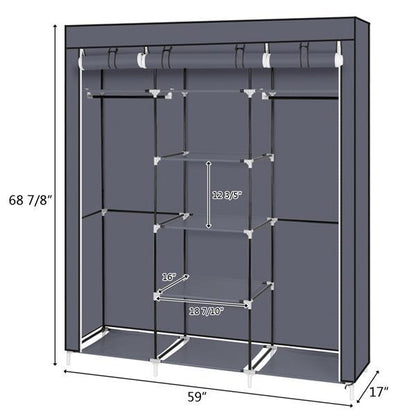 Gray 5-Shelf Non-Woven Wardrobe Organizer | Viva Nevada