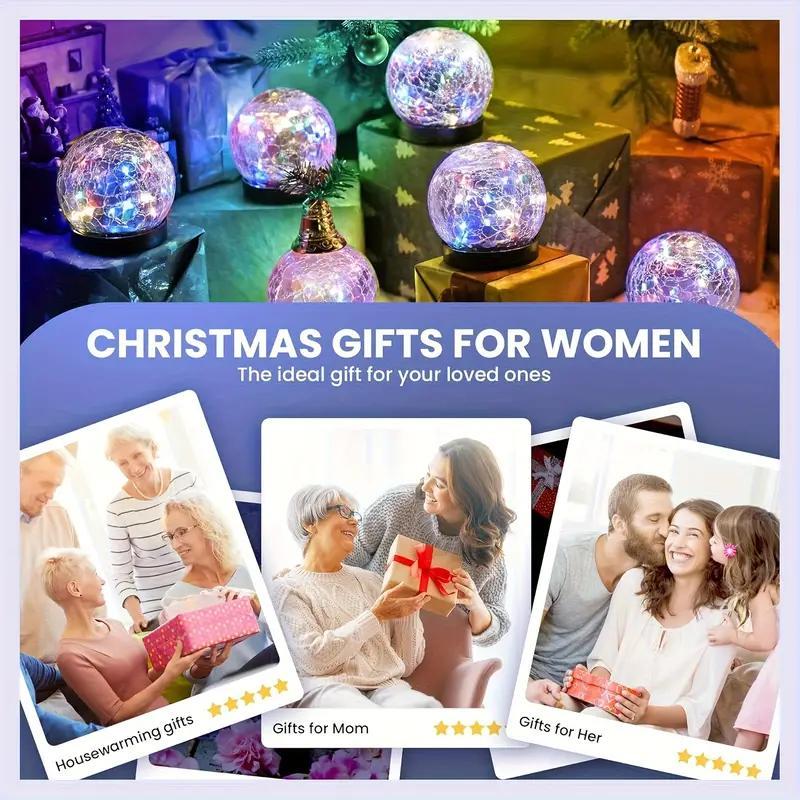 Viva Elite Premium Solar Crackle Glass Ball Light - Artisan Garden Sphere