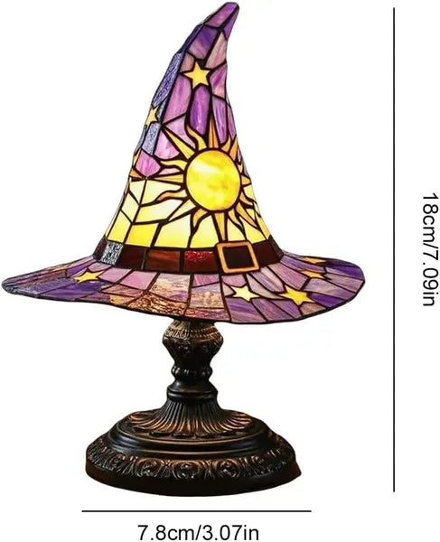 Witch hat lamp dimensions approximately 7.09 inches tall with 3.07 inch base