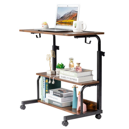 Retro Brown Adjustable Computer Desk
