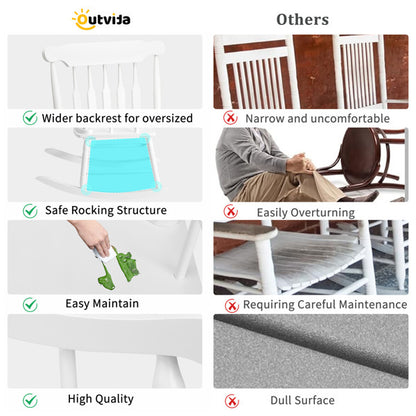 White Poplar Windsor Wood Rocking Chair