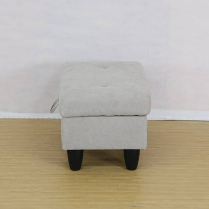 Viva Elite Élan Grey White Flannel Sofa Set with Ottoman - The Future of Minimalist Luxury