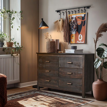Viva Solstice Brown MDF Six-Drawer Chest
