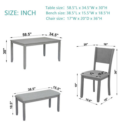 Gray 6-Piece Dining Set | Viva
