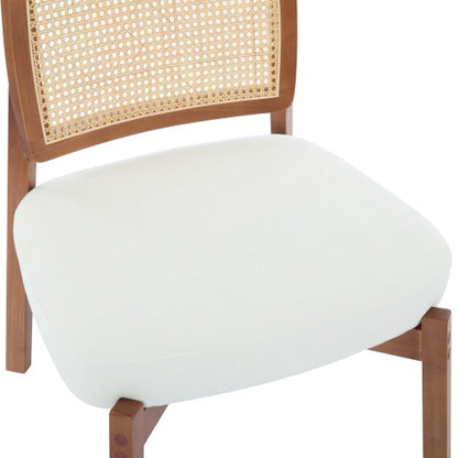 Beige & Walnut Woven-Back Lounge Chairs, Set of 2 | Viva