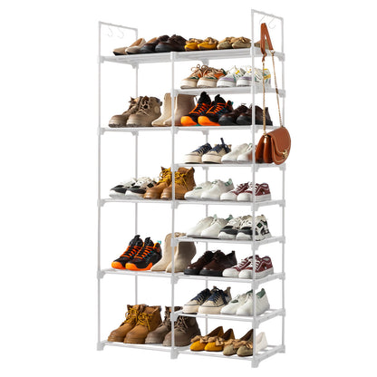 Celestia 9-Tier Double-Row Shoe Rack, White | Viva