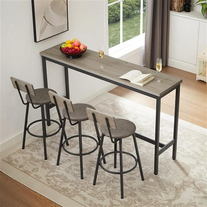 Rustic Gray & Black Bar Counter Table Set | Viva Montmartre