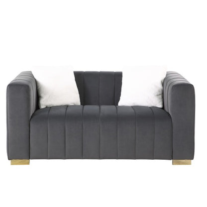 Viva Smart Living Collection: Channel-Back Velvet Loveseat