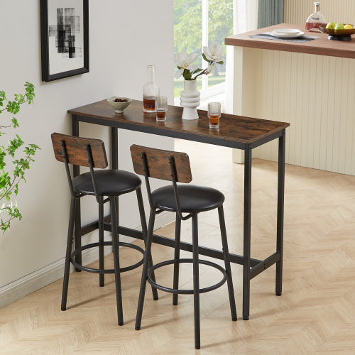 Viva Horizon Rustic Brown Bar Table Set