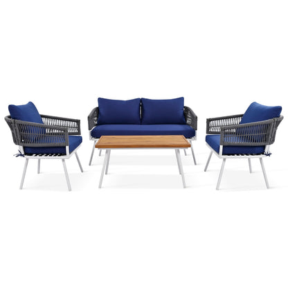 Viva Alfresco Living Collection: Amalfi Boho Rope Conversation Set