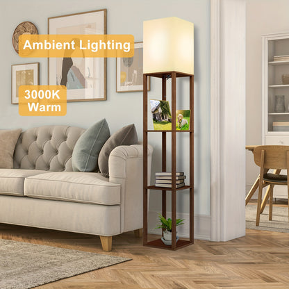 floor lamp with shelf with display shelf
