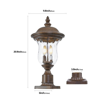 Viva Elite Vintage Bronze Outdoor Pole Light - Waterproof Garden Pathway Lantern