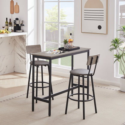 Viva Smart Living Collection: Bar Table Set with 2 PU Bar Stools