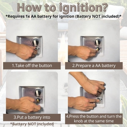 Outdoor Propane Fire Pit Table - 24-Inch Round Graphite Base with Waterproof Cover & Free Lava Rocks