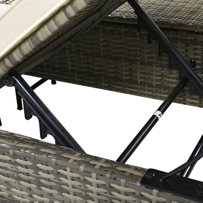 Patio Daybed Outdoor Daybed Outdoor Rattan Sun Lounger With Shelter Roof With Adjustable Backrest, S