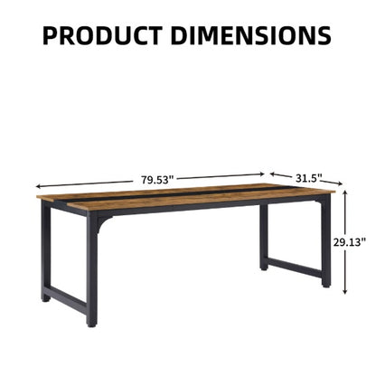 Black Brown 79.5-Inch Computer Desk | Viva Meridian