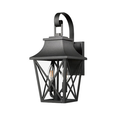 Black Outdoor Wall Light – Large Industrial Waterproof Exterior Light for Modern Farmhouse Porches & Entryways