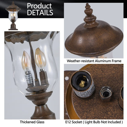 Viva Elite Vintage Bronze Outdoor Pole Light - Waterproof Garden Pathway Lantern