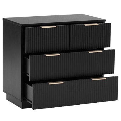 Black nightstand additional detail