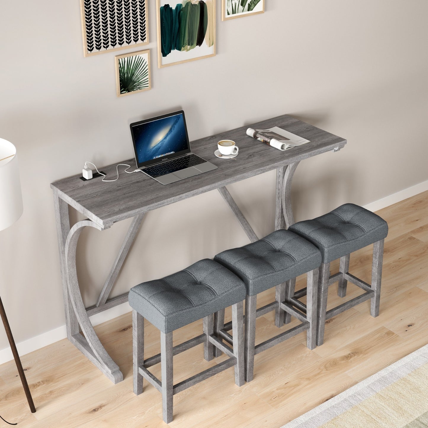 Viva Smart Living Collection: Power‑Ready Industrial Bar Table Set