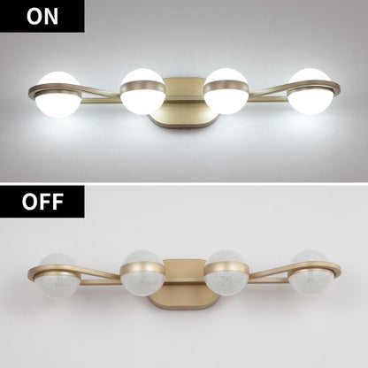 Viva Elite Modern Gold Bathroom Vanity Light - 4-Light LED Wall Fixture with Acrylic Shades