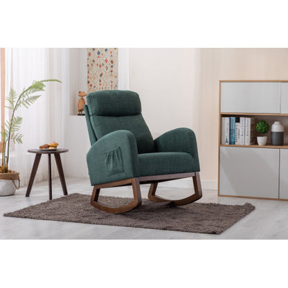 Emerald Green Glider Rocker with Ottoman | Viva