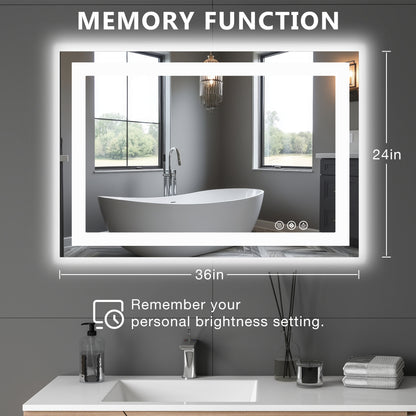 Anti-Fog LED Bathroom Mirror with Dual Light Source & Three Lighting Modes – Smart, Elegant, & Practical