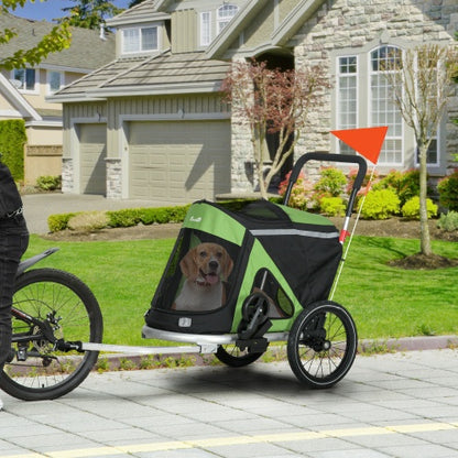 Viva Luxe Rover Green Pet Trailer & Stroller