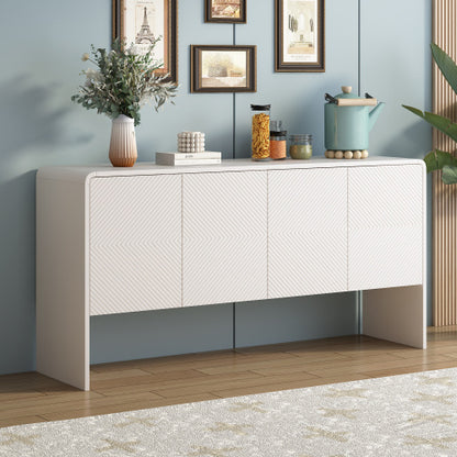 Seren White 60-Inch Minimalist Sideboard | Viva