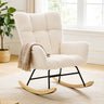 Swing Chair, Made Of Teddy Fabric, Equipped With A High Backrest And A Seat With A Cushion.