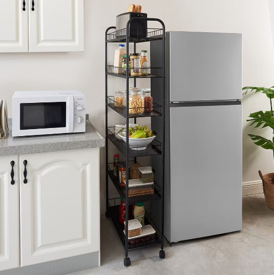Viva Essentials Collection: 6-Layer Slim Rolling Cart