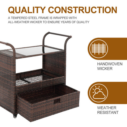 Viva Capella Rattan Serving Trolley