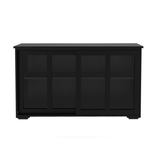 Viva Atelier Noir Modern Glass Door Storage Cabinet