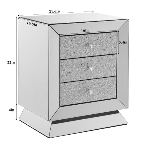 Elegant Mirror Three-Drawer Cabinet - Luxurious Storage for Every Space