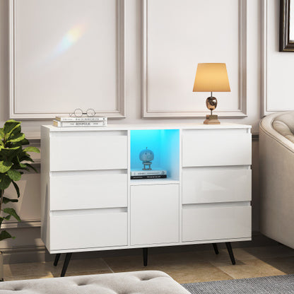 Luxury LED Storage Cabinet - Sleek & Modern White Gloss Finish