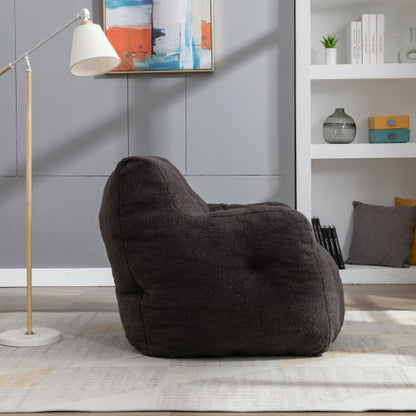 Dark Gray Teddy-Texture Bean Bag Chair | Viva
