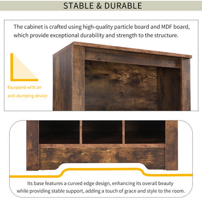 Rustic Brown Tall Shoe Cabinet Console | Viva